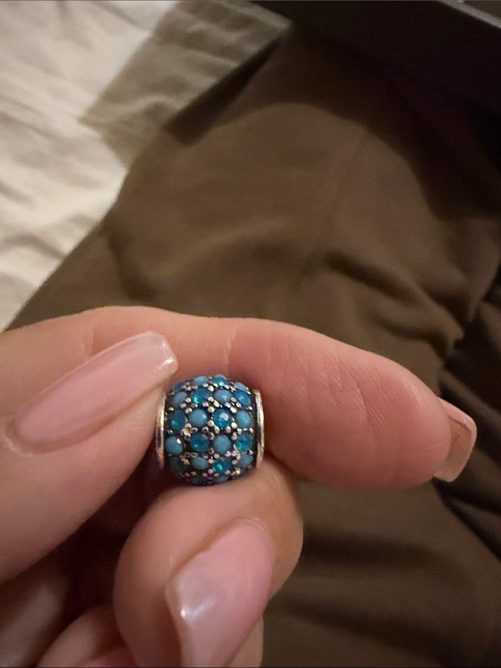 Brighton Turquoise color Crystal Pavé Bead -